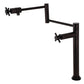 Kingston Brass KS4703DX Concord Deck Mount Pot Filler Faucet, Antique Brass with foldable swing arms.