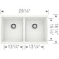 BLANCO Precis SILGRANIT 29" 50/50 Double Bowl Undermount Kitchen Sink