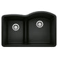 BLANCO Diamond SILGRANIT 32" 40/60 Reverse Double Bowl Undermount Kitchen Sink with Low Divide