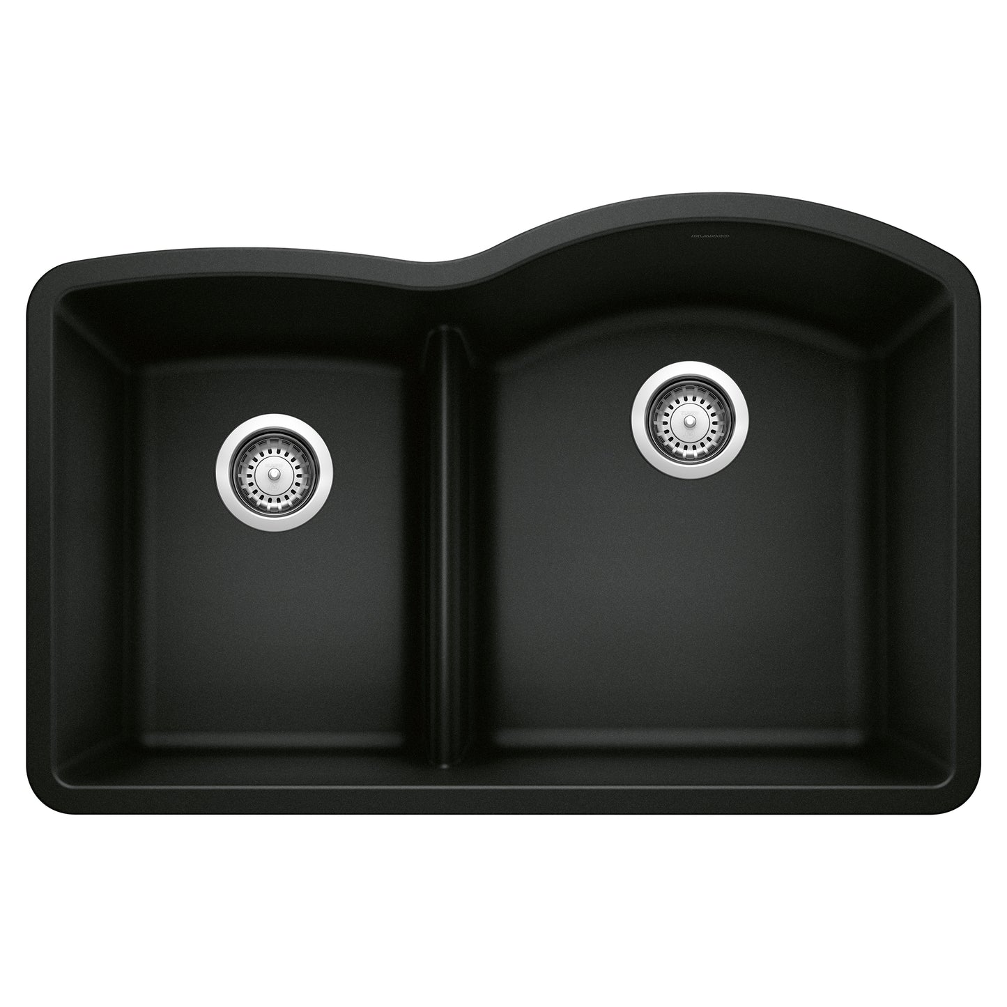 BLANCO Diamond SILGRANIT 32" 40/60 Reverse Double Bowl Undermount Kitchen Sink with Low Divide