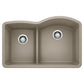 BLANCO Diamond SILGRANIT 32" 40/60 Reverse Double Bowl Undermount Kitchen Sink with Low Divide