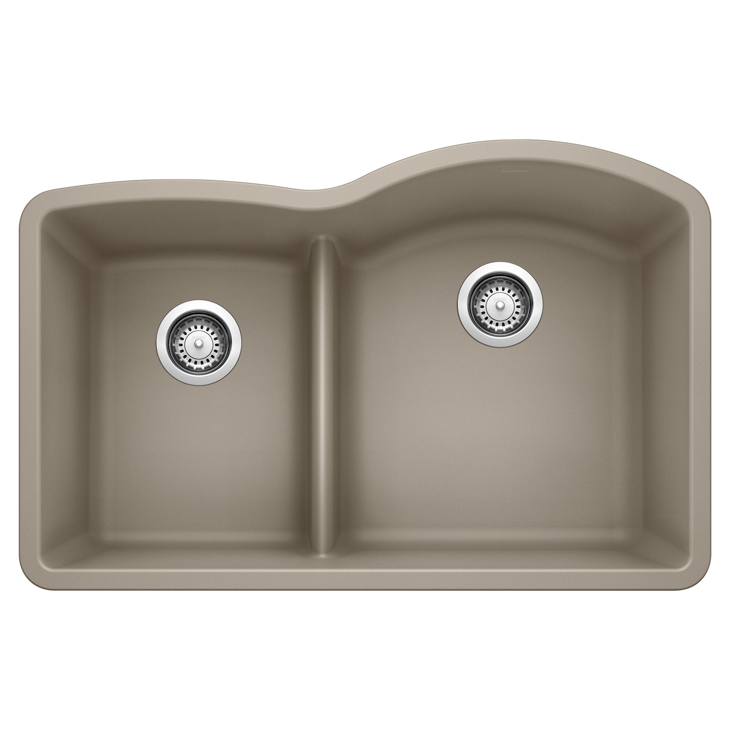 BLANCO Diamond SILGRANIT 32" 40/60 Reverse Double Bowl Undermount Kitchen Sink with Low Divide in a neutral finish