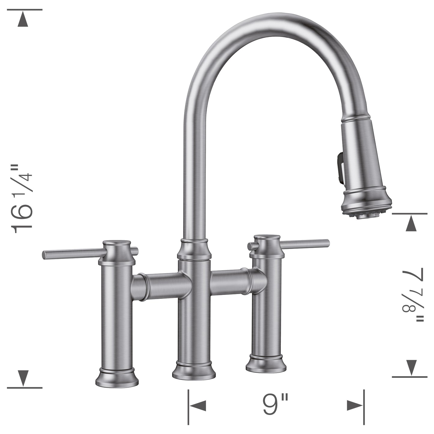 BLANCO Empressa Pull-Down Dual-Spray Bridge Faucet