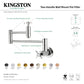 Kingston Brass KS8103ZX Millennium Wall Mount Pot Filler Faucet, Antique Brass image showcasing design features and installation.