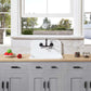 KINGSTON Brass 24" Solid Surface Kitchen Sink with Backsplash - Matte White