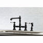 Kingston KS7278PLBS English Country Bridge Kitchen Faucet with Brass Sprayer, Brushed Nickel