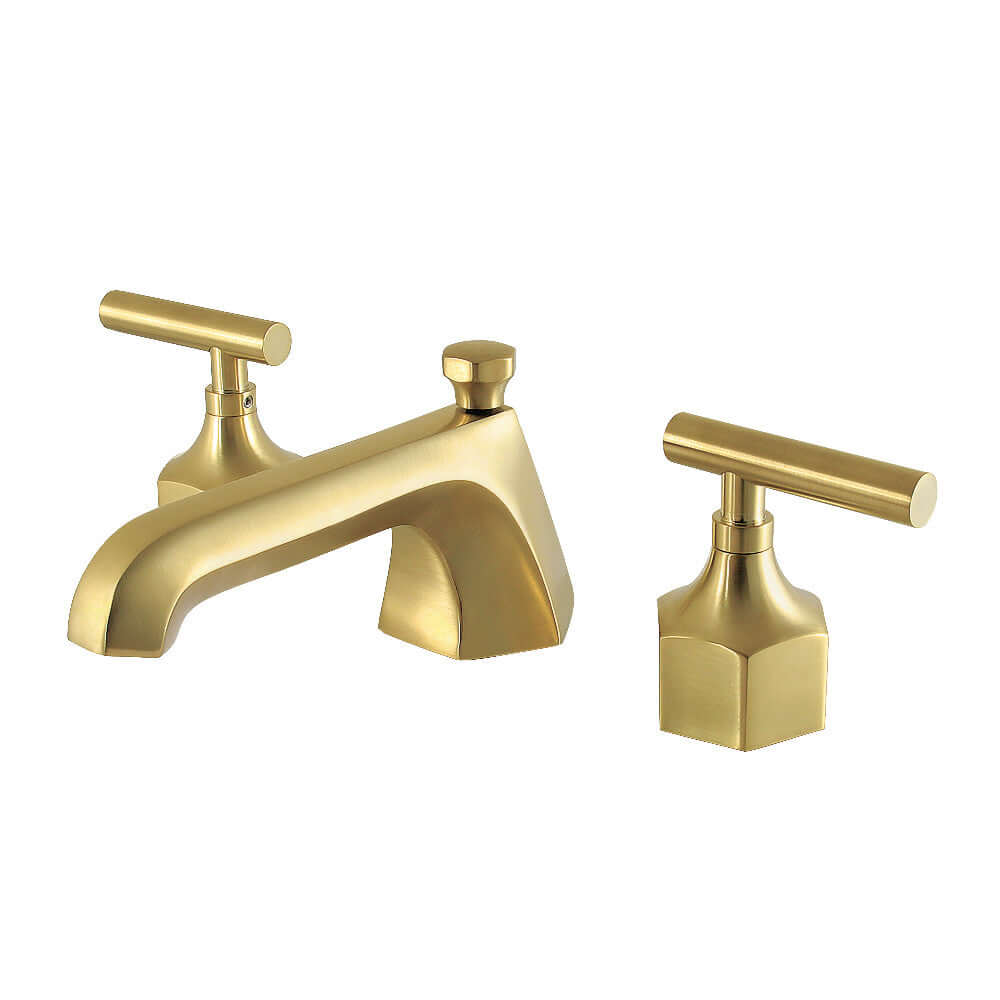 Kingston Brass KZ4463CML Navei Widespread Bathroom Faucet with Brass Pop-Up, Antique Brass finish.