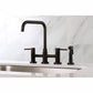 Kingston KS8287DLBS Concord Bridge Kitchen Faucet with Brass Sprayer, Brushed Brass modern design with sleek cylindrical styling