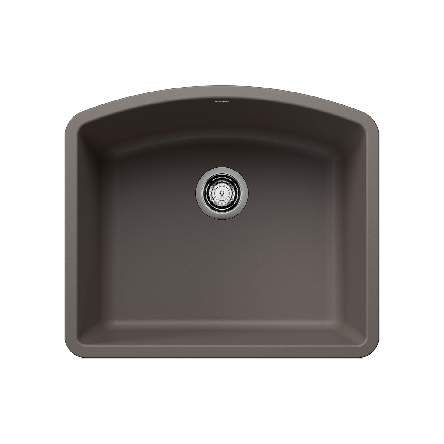 BLANCO Diamond SILGRANIT 24" Single Bowl Undermount Kitchen Sink in a compact design, showcasing its modern gray finish.
