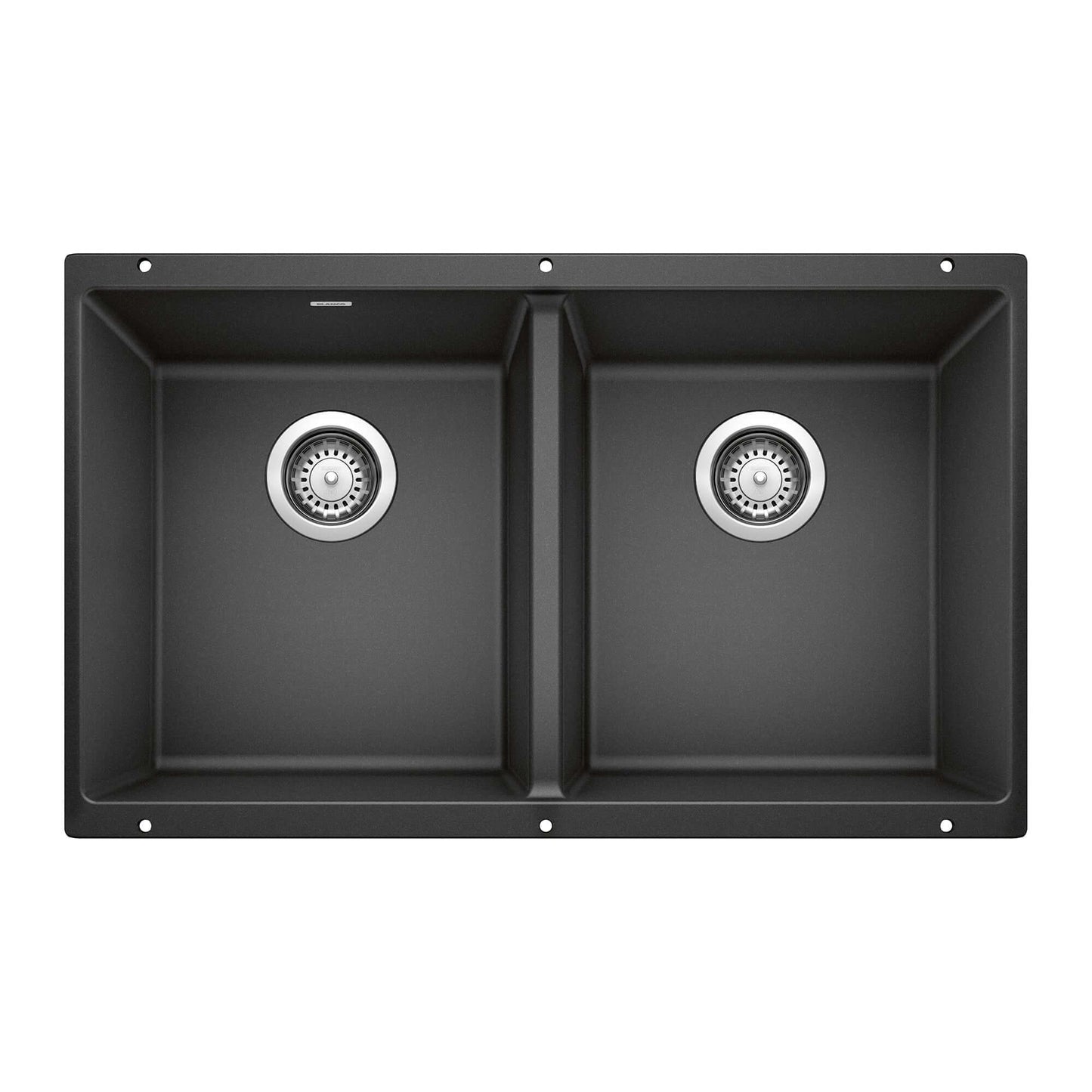 BLANCO Precis SILGRANIT 29" 50/50 Double Bowl Undermount Kitchen Sink in Anthracite