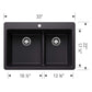 BLANCO Liven SILGRANIT 33" 60/40 Double Bowl Dual Mount Kitchen Sink with Low Divide