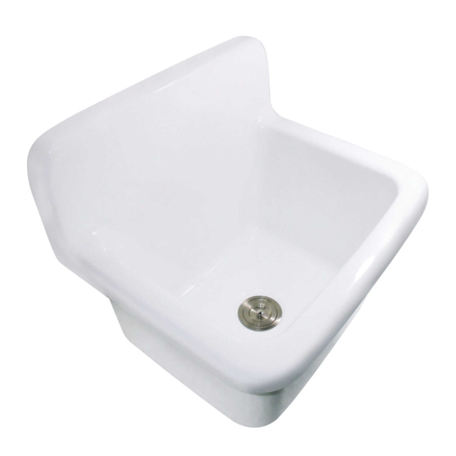 KINGSTON Brass Gourmetier 22" Ceramic Wall Mount Utility Sink - White