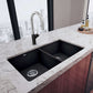 BLANCO Precis SILGRANIT 29" 50/50 Double Bowl Undermount Kitchen Sink