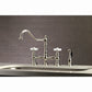 Kingston KS3277PXBS Restoration Bridge Kitchen Faucet with Brass Sprayer, Brushed Brass