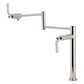 Kingston Brass KS4703KL Whitaker Deck Mount Pot Filler Faucet, Antique Brass with foldable swing arms in polished nickel.