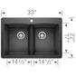 BLANCO Diamond SILGRANIT 33" 50/50 Double Bowl Dual Mount Kitchen Sink