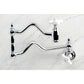 Kingston Brass KS2107PX Heritage Wall Mount Pot Filler Faucet, Brushed Brass, stylish kitchen faucet with swing arms