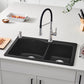 BLANCO Diamond SILGRANIT 33" 60/40 Double Bowl Dual Mount Kitchen Sink