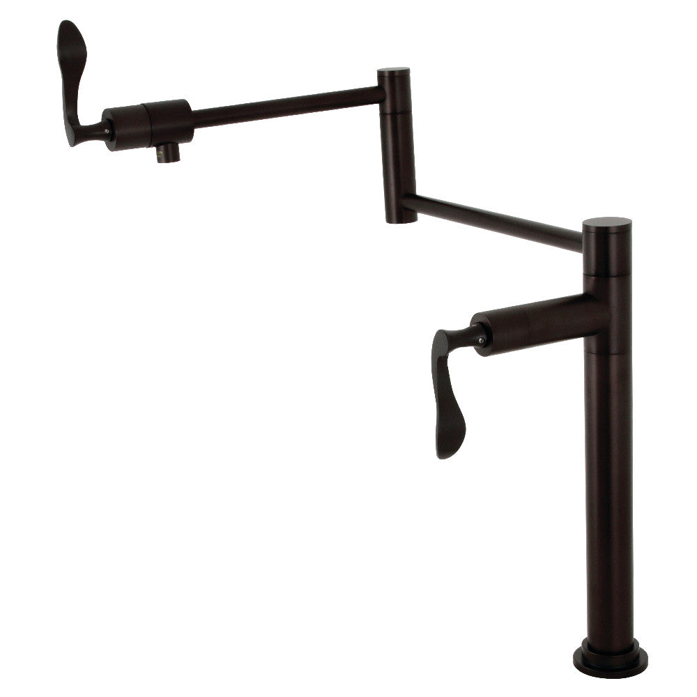 Kingston Brass KS4705CFL Century Deck Mount Pot Filler Faucet, Oil Rubbed Bronze with foldable swing arms