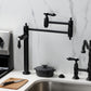 Kingston Brass KS3703BAL Heirloom Deck Mount Pot Filler Faucet, Antique Brass in modern kitchen setup