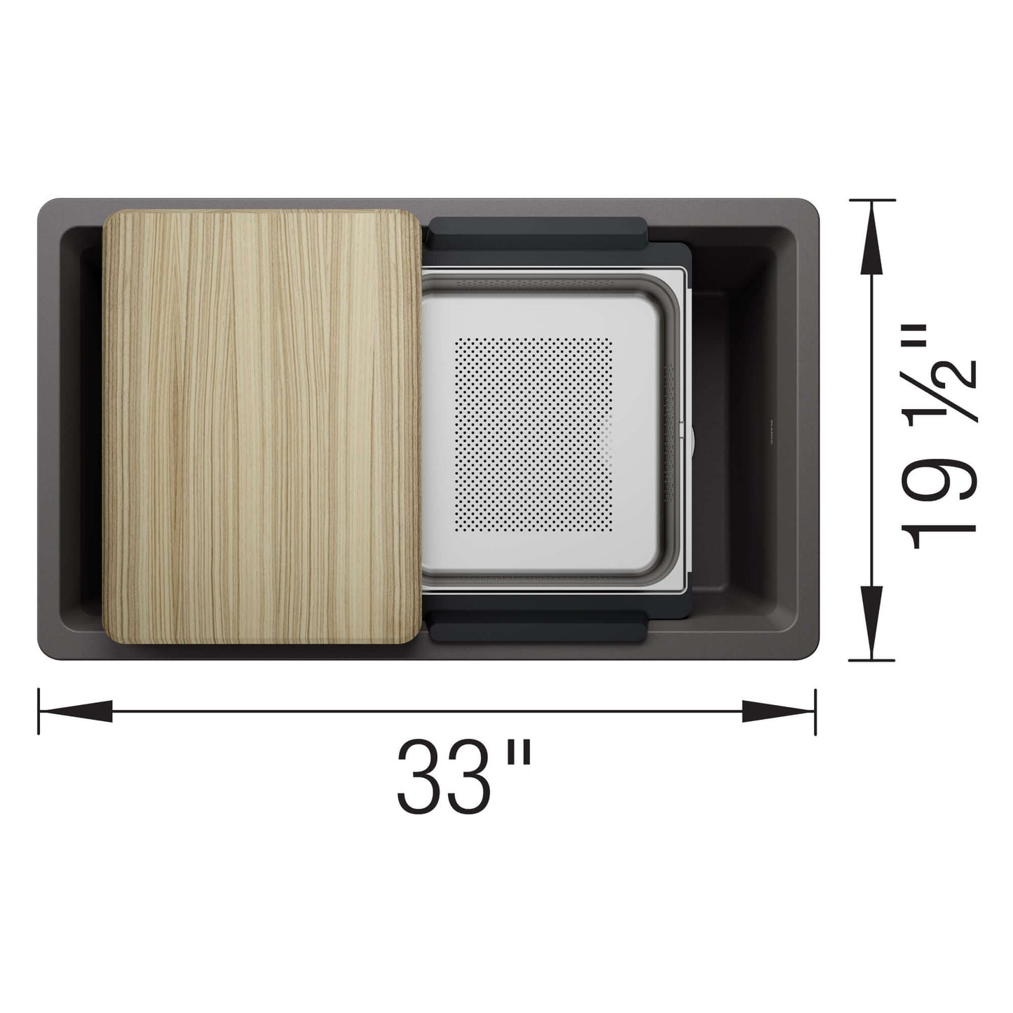 BLANCO Inteos SILGRANIT 33" Single Bowl Reversible Undermount Workstation Kitchen Sink