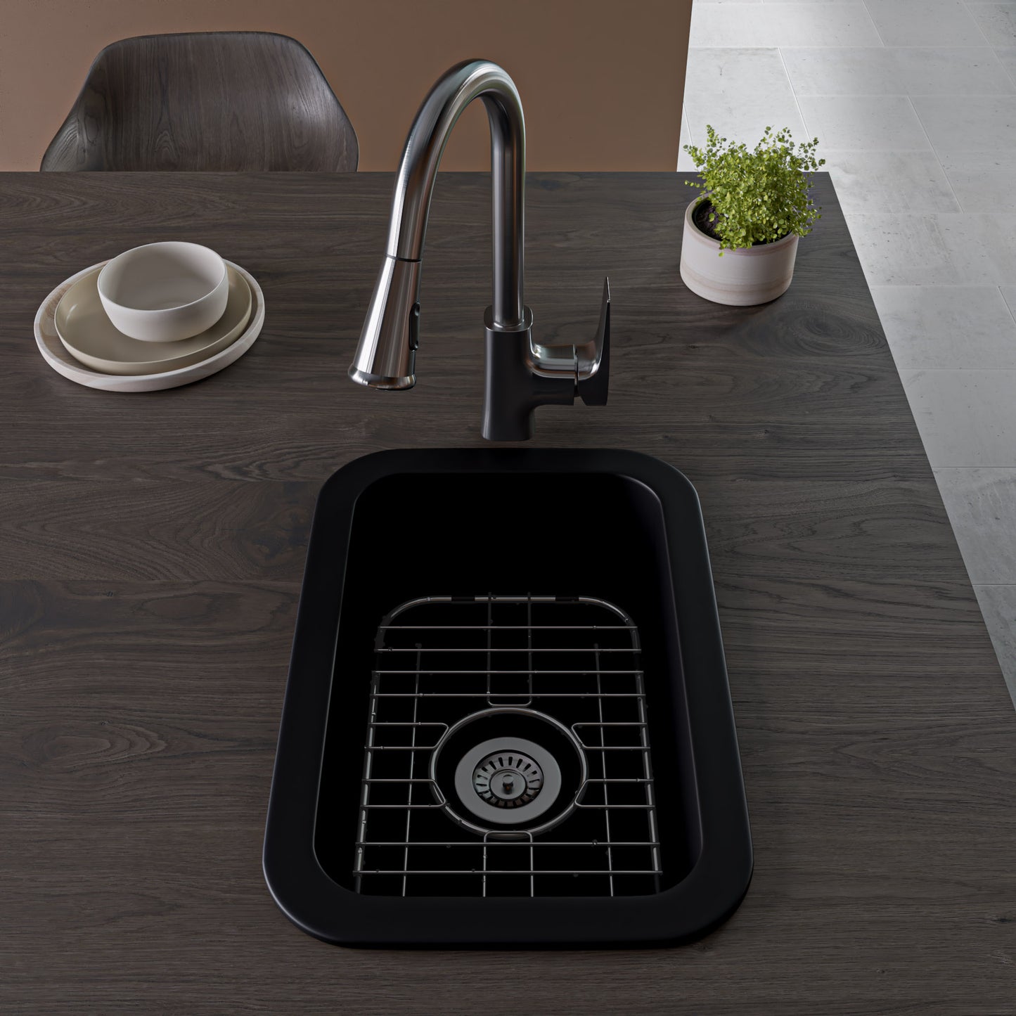 Alfi 13" x 19" Dual Mount Fireclay Prep Sink - ABF1319UD