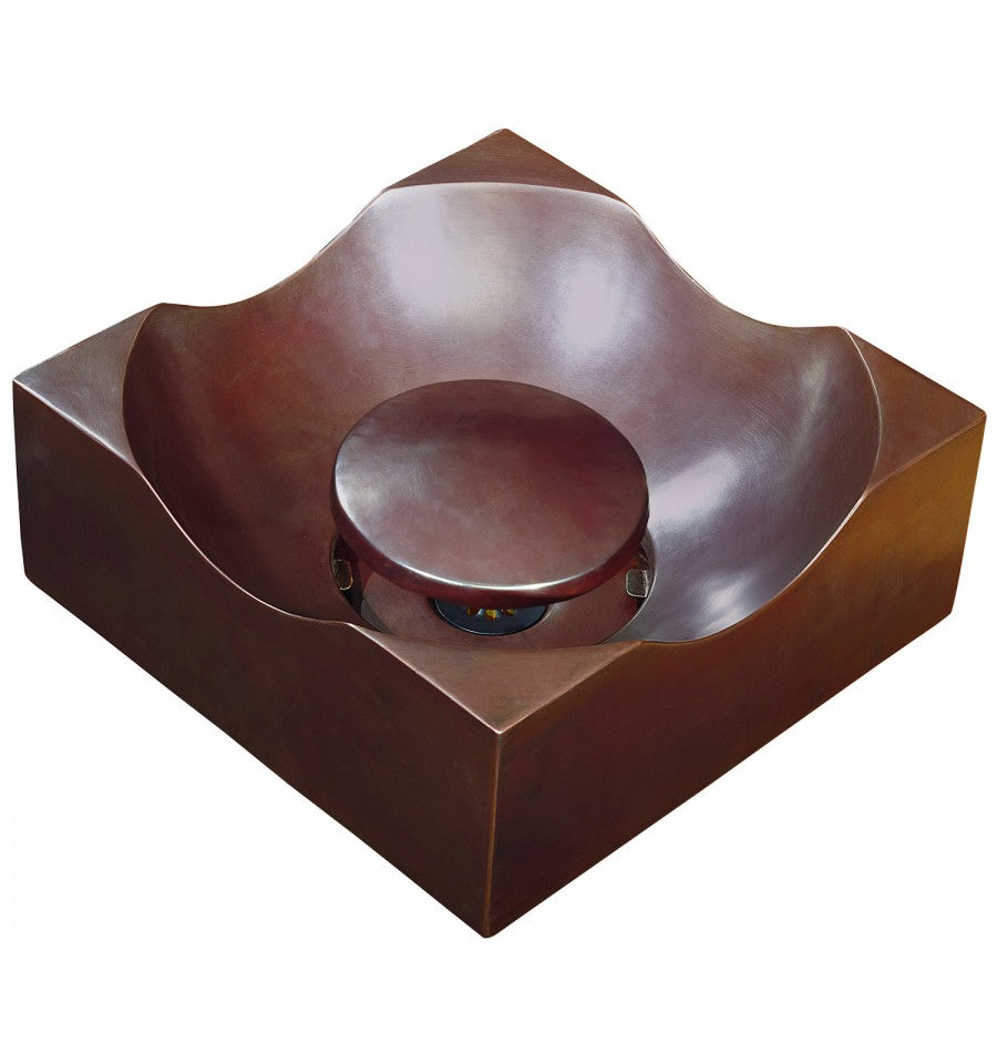 Thompson Coroneo II 12" Smooth Aged Copper Square Bathroom Sink - BSDC-1212BC