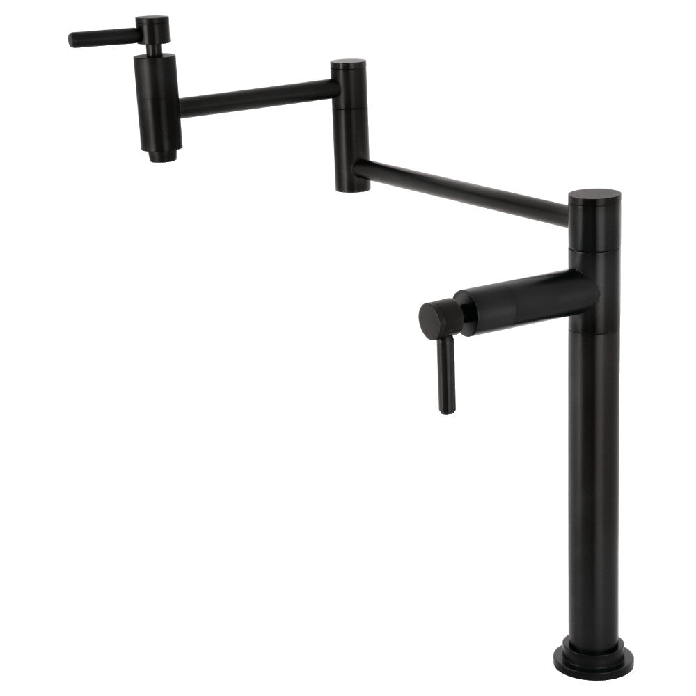 Kingston Brass KS870DLAC Concord Deck Mount Pot Filler Faucet, Antique Copper with sleek cylindrical design