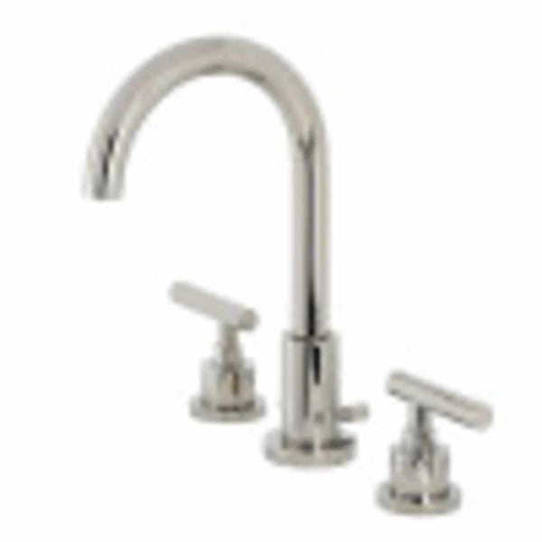 KINGSTON Brass Manhattan Widespread Bathroom Faucet with Brass Pop-Up - Polished Nickel