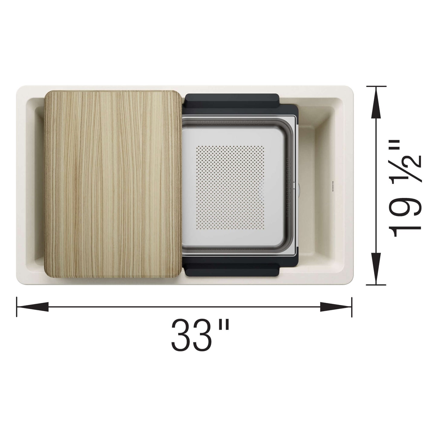 BLANCO Inteos SILGRANIT 33" Single Bowl Reversible Undermount Workstation Kitchen Sink