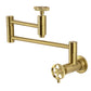 Kingston Brass KS8103RKZ Wendell Wall Mount Pot Filler Faucet with Knurled Handle, Antique Brass