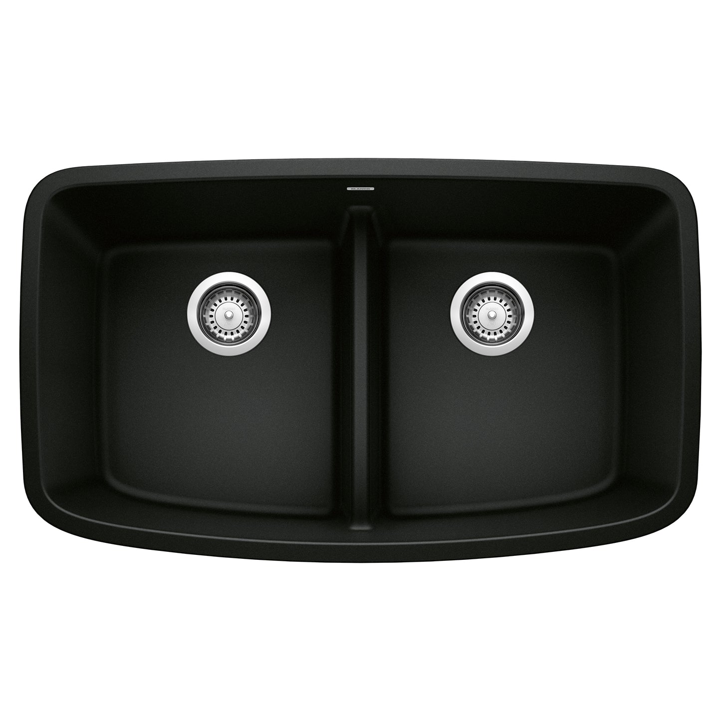 BLANCO Valea SILGRANIT 32" 50/50 Double Bowl Undermount Kitchen Sink with Low Divide