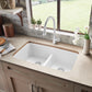 BLANCO Valea SILGRANIT 32" 50/50 Double Bowl Undermount Kitchen Sink with Low Divide