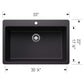 BLANCO Liven SILGRANIT 33" Super Single Dual Mount Kitchen Sink