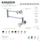 Kingston Brass KS4103RKX Webb Wall Mount Pot Filler Faucet with Knurled Handle, Antique Brass