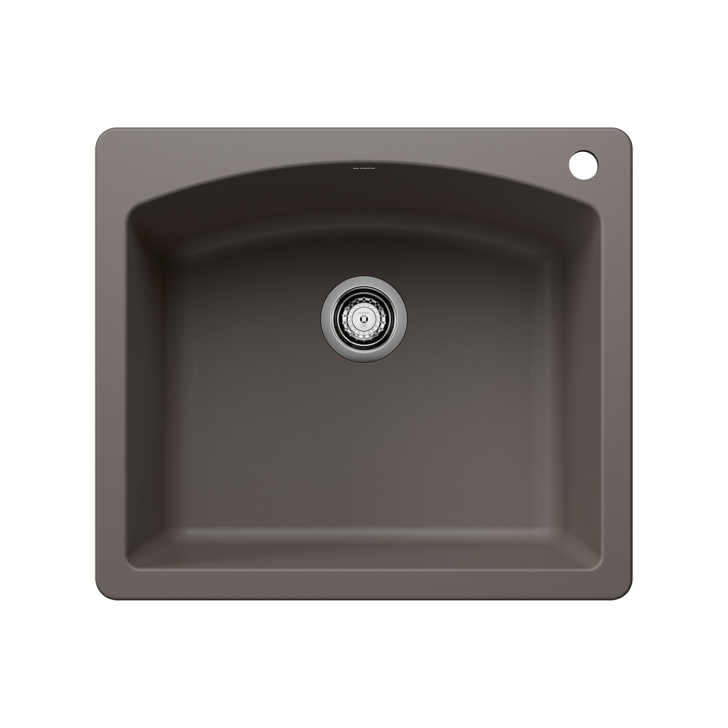 BLANCO Diamond SILGRANIT 25" Single Bowl Dual Mount Kitchen Sink in a compact design, ideal for small kitchens.