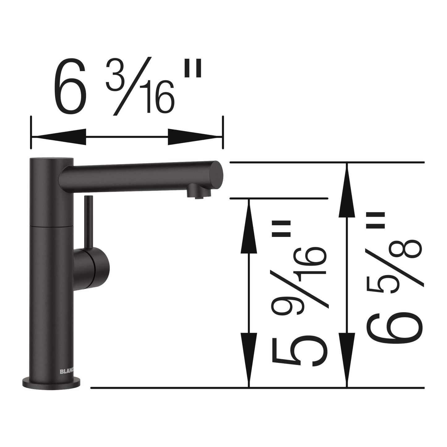 BLANCO Alta II Low Arc Beverage Faucet Compatible with Reverse Osmosis Systems