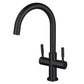 Fauceture LS8293DL Concord Double-Handle Vessel Sink Faucet, Brushed Brass left side view