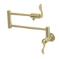 Kingston Brass KS4103DFL NuWave Wall Mount Pot Filler Faucet, Antique Brass, foldable swing arm design.