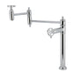 Kingston Brass KS3703RKZ Wendell Deck Mount Pot Filler Faucet with Knurled Handle, Antique Brass design in polished chrome finish.