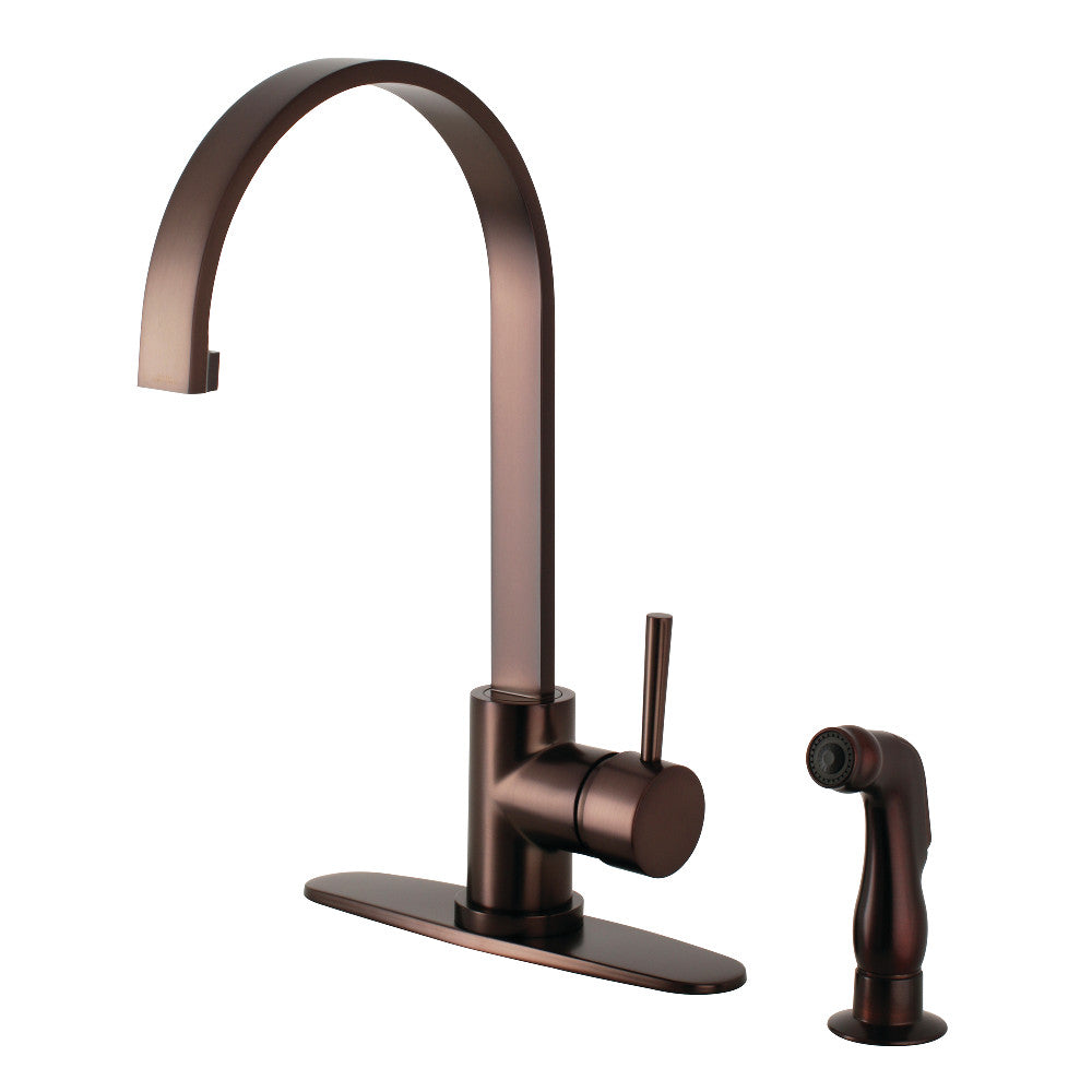 Kingston Brass LS8713DLSP Concord Kitchen Faucet with Side Sprayer
