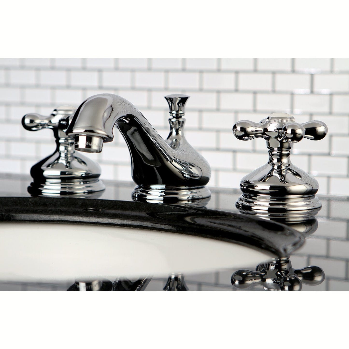 KINGSTON Brass Widespread Bathroom Faucet - Polished Chrome