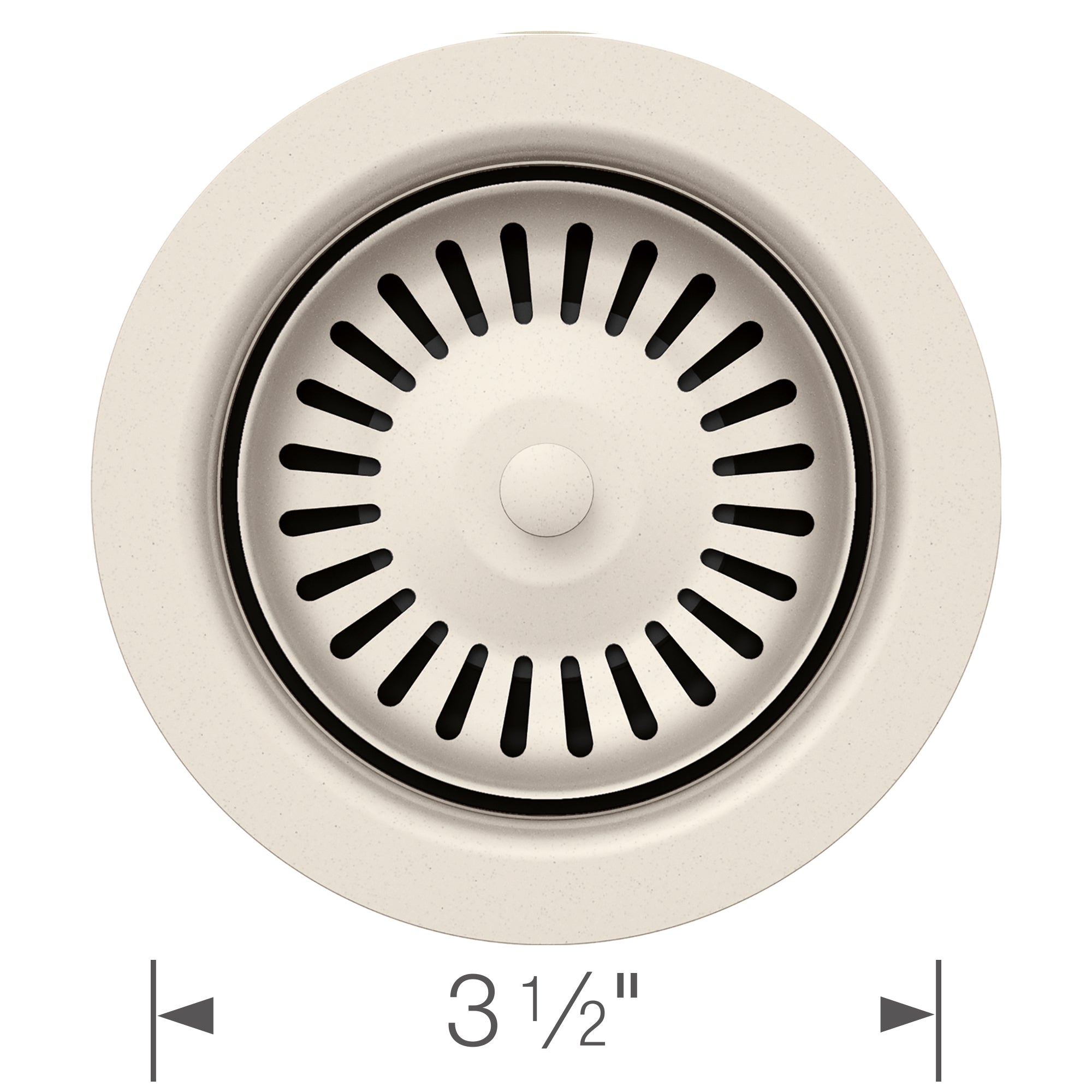 Color-Coordinated Metal Basket Strainer - Anthracite top view, measuring 3 ½ inches, designed for kitchen sinks.