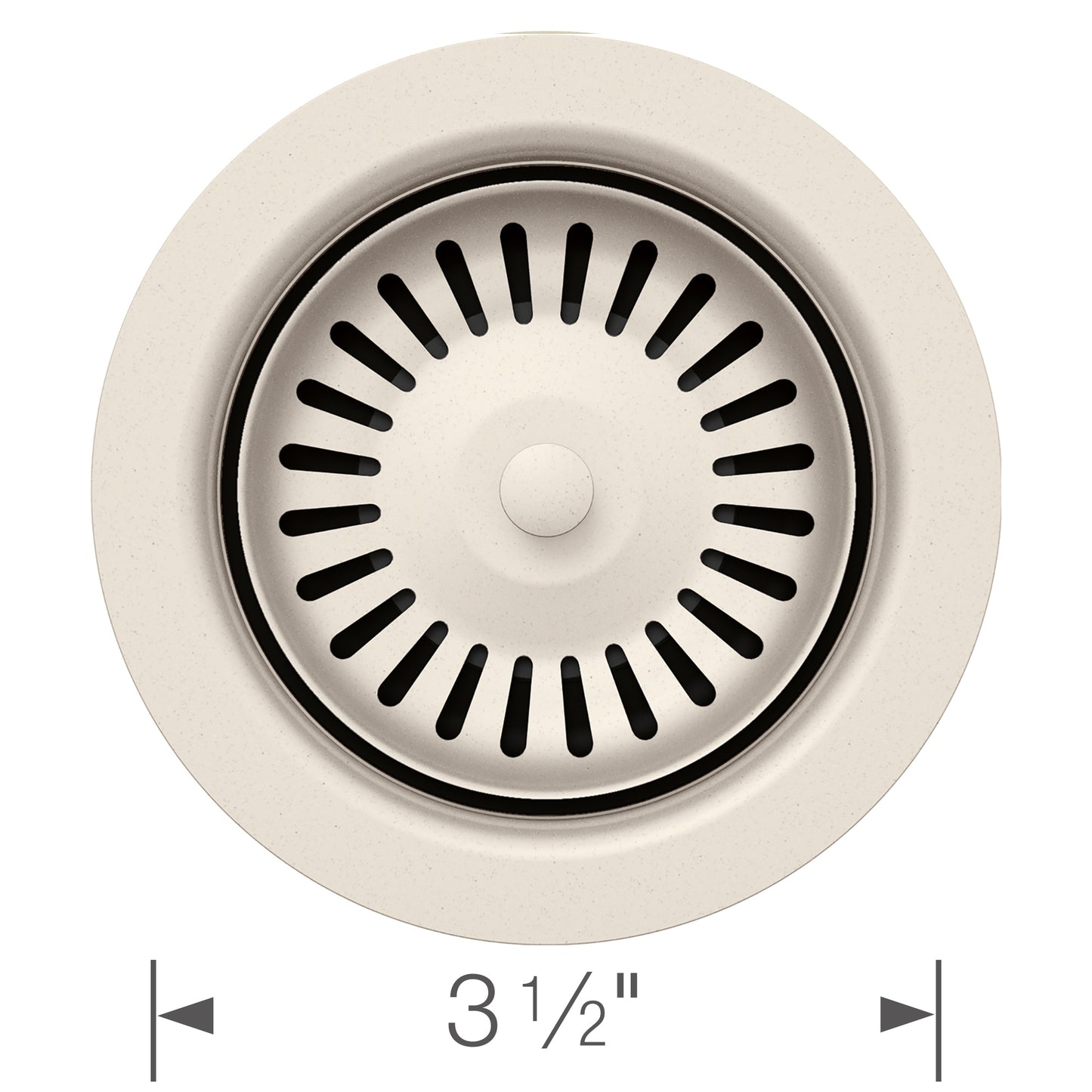 Color-Coordinated Metal Basket Strainer - Anthracite top view, measuring 3 ½ inches, designed for kitchen sinks.