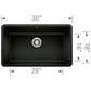 BLANCO Precis SILGRANIT 30" Single Bowl Undermount Kitchen Sink