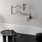 Kingston Brass KS2107RX Belknap Wall Mount Pot Filler Faucet, Brushed Brass with stylish kitchen design.