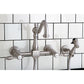 Kingston KS1248TALBS Tudor Two-Handle Wall Mount Bridge Kitchen Faucet with Brass Sprayer, Brushed Nickel