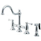 Kingston KS3798BLBS Restoration Bridge Kitchen Faucet with Brass Sprayer, Brushed Nickel