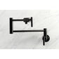Kingston Brass KS4103CML Manhattan Wall Mount Pot Filler Faucet, Antique Brass with swinging arms for easy pot filling.
