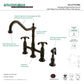Kingston KS1277TXBS French Country Bridge Kitchen Faucet with Brass Sprayer, Brushed Brass features.